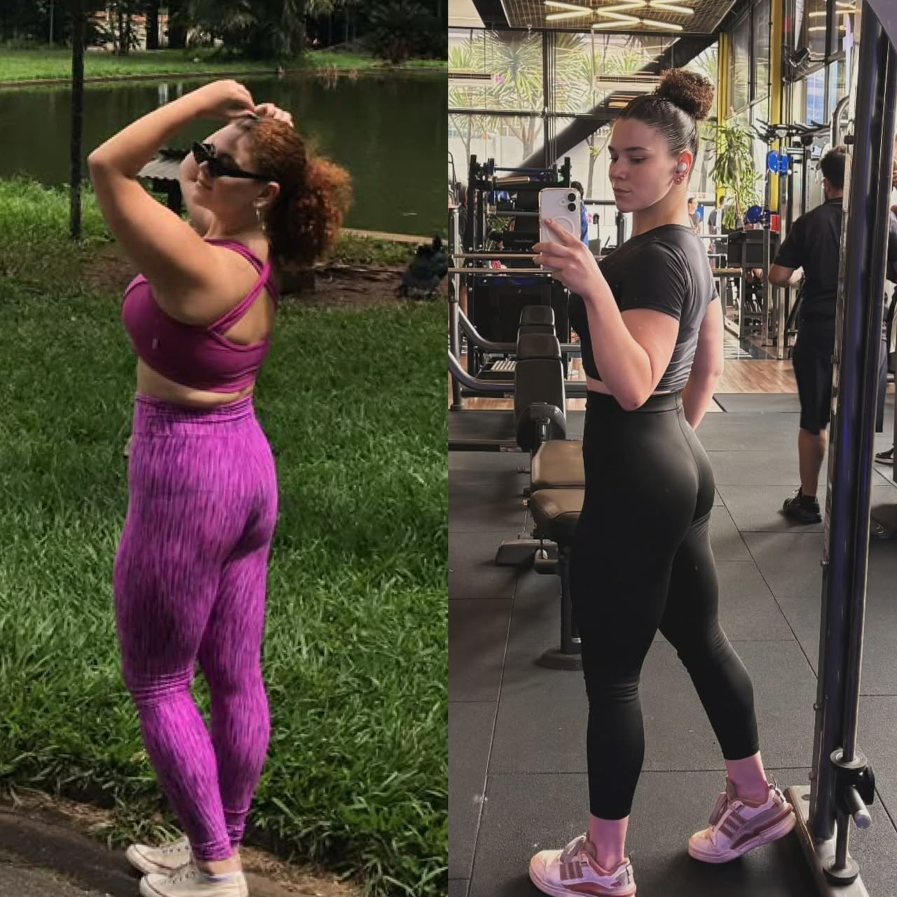 Antes e depois — evolução da Iolanda, aluna Torres Squad